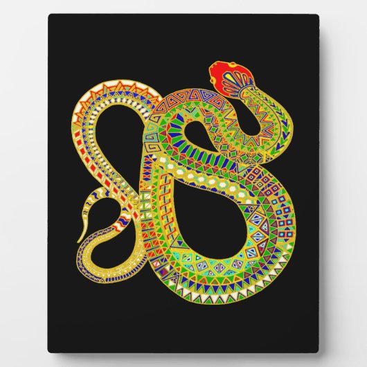 南西部砂漠のガラガラヘビ フォトプラーク (正面)