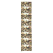 南西部砂漠の日の出抽象アート ショートテーブルランナー (正面)