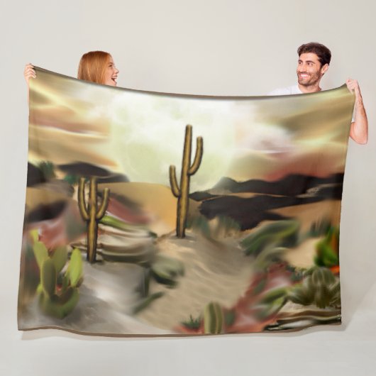 南西部砂漠の日の出抽象アート フリースブランケット (インサイチュ)