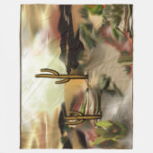 南西部砂漠の日の出抽象アート フリースブランケット (正面)