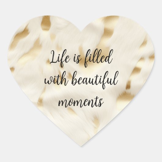 南西部西部ゴールドホワイトカウハイド ハートシール (正面)