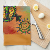 南西部風のカメの芸術 キッチンタオル (四つ折り)