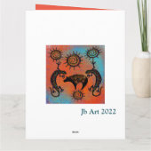 南西部風のトカゲクマのアート カード (裏面)