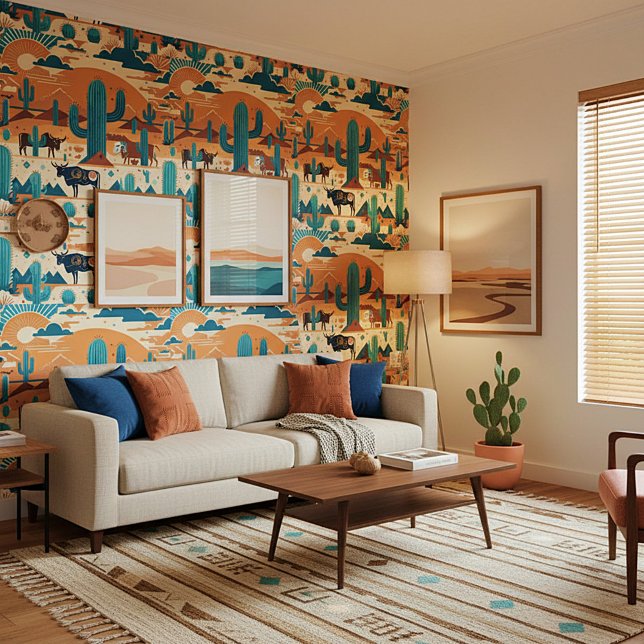 南西部 砂漠 テーマ パターン 壁紙 (クリエイターアップロード済み)