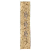 南西金ゴールドの茶色のわに革 ショートテーブルランナー (正面)