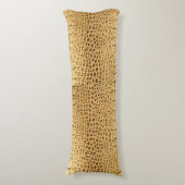 南西金ゴールドの茶色のわに革 ボディピロー (正面縦)