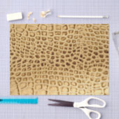 南西金ゴールドの茶色のわに革 薄葉紙