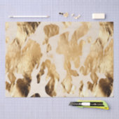 南西金ゴールド白色牛革 薄葉紙 (クラフト)