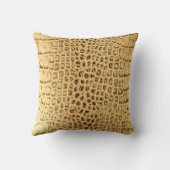 南西金ゴールド茶色アリゲーターレザー クッション (裏面)