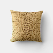 南西金ゴールド茶色アリゲーターレザー クッション (正面)