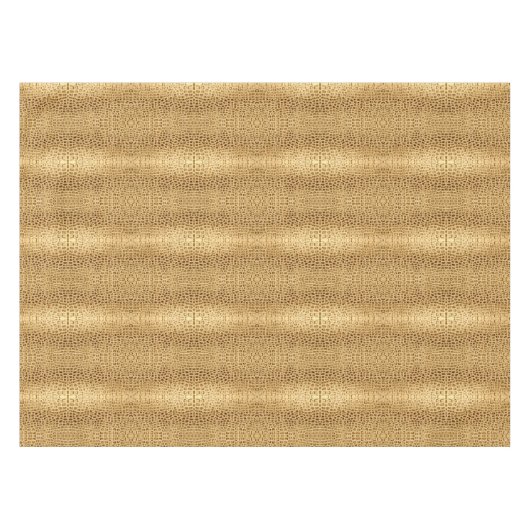 南西金ゴールド茶色アリゲーターレザー テーブルクロス (正面(横))