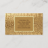 南西金ゴールド茶色アリゲーターレザー 名刺 (裏面)
