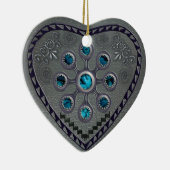 南西銀製のハート セラミックオーナメント (右)