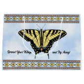 南西黄パーソナライズされた蝶 ラージペーパーバッグ (正面)