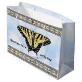 南西黄パーソナライズされた蝶 ラージペーパーバッグ (裏面アングル)