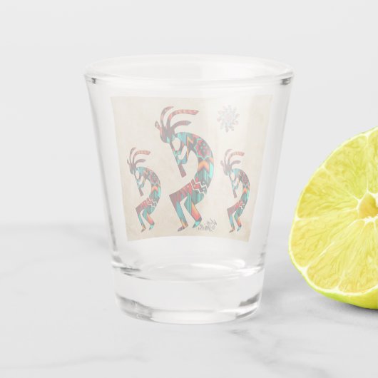 南西3つのココペリとサンショットグラス ショットグラス (裏面)