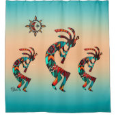 南西3つのココペリシャワーカーテン シャワーカーテン (正面)