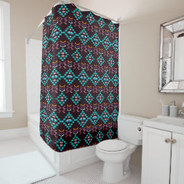 南西、民族、手のパター色彩の鮮やかン シャワーカーテン