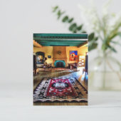 南西Adobe Fireplaceルーム懸命ウッドフロア ポストカード (スタンド正面)