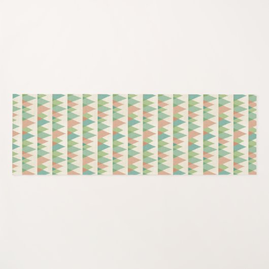 南西Geoのステップ|のティール（緑がかった色）及び珊瑚の三角形 ヨガマット (正面(横))