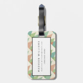 南西Geoのステップ|のティール(緑がかった色)及び珊瑚の三角形 ラゲッジタグ (裏面縦)