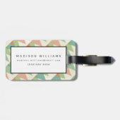 南西Geoのステップ|のティール(緑がかった色)及び珊瑚の三角形 ラゲッジタグ (裏面横)