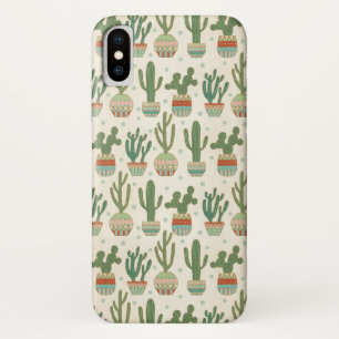 南西Geoのステップ サボテンパターン iPhone X ケース