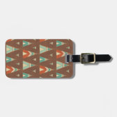 南西Geoのステップ|ティール（緑がかった色）のテント小屋パターン ラゲッジタグ (正面横)