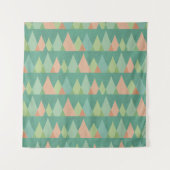 南西Geoのステップ|ティール（緑がかった色）の三角形パターン タペストリー (正面(横))