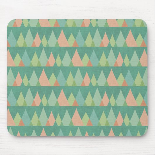 南西Geoのステップ|ティール(緑がかった色)の三角形パターン マウスパッド (正面)