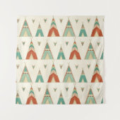 南西Geoのステップ|幾何学的なテント小屋パターン タペストリー (正面(横))