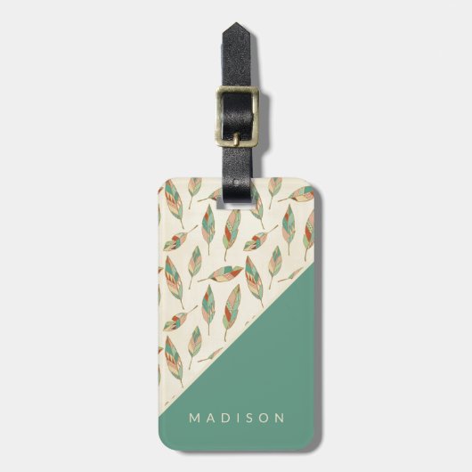 南西Geoのステップ|幾何学的な羽パターン ラゲッジタグ (正面縦)