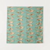 南西Geoのステップ|水彩画の羽パターン タペストリー (正面)