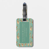 南西Geoのステップ|水彩画の羽パターン ラゲッジタグ (裏面縦)