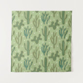 南西Geoのステップ|緑のサボテンパターン タペストリー (正面(横))