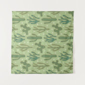 南西Geoのステップ|緑のサボテンパターン タペストリー (正面)