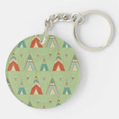 南西Geoのステップ|緑のテント小屋パターン キーホルダー (裏面)