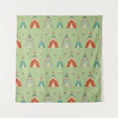 南西Geoのステップ|緑のテント小屋パターン タペストリー (正面(横))