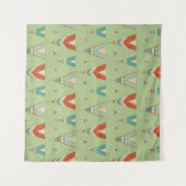 南西Geoのステップ|緑のテント小屋パターン タペストリー (正面)