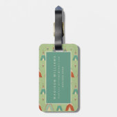 南西Geoのステップ|緑のテント小屋パターン ラゲッジタグ (裏面縦)
