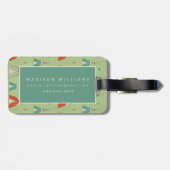 南西Geoのステップ|緑のテント小屋パターン ラゲッジタグ (裏面横)