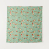 南西Geoのステップ|緑の羽パターン タペストリー (正面)