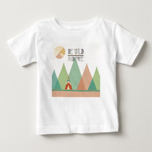 南西Geo II|は野生および自由です ベビーTシャツ (正面)