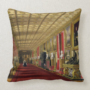 南通路、Windsorの城1838年(chromolitho) クッション