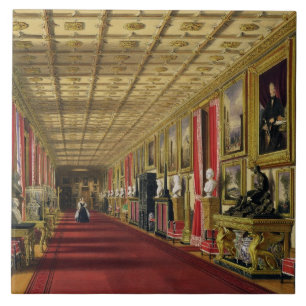 南通路、Windsorの城1838年(chromolitho) タイル