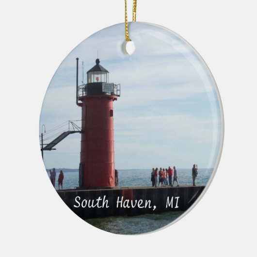 南避難所のミシガン州の灯台オーナメント セラミックオーナメント (左)