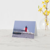 南避難所の灯台Mchiganの写真のメッセージカード カード (黄色い花)