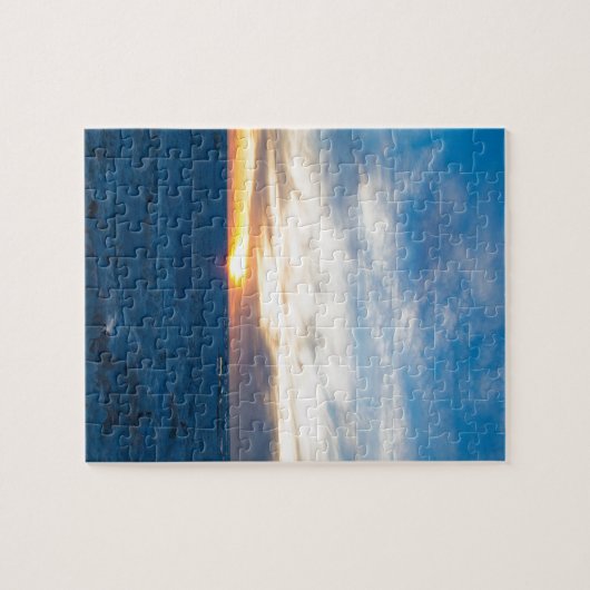 南避難所灯台によって凍っていられているミシガン湖 ジグソーパズル (横)