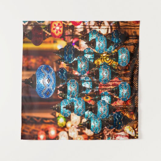 南部での手作伝統的りの素晴らしいトルコのランプ タペストリー (正面(横))