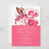 南部のピンクのマグノリア ブライダルシャワーの招待状 招待状 (正面)